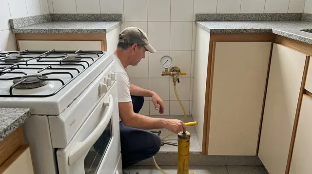 Prueba de hermeticidad de una instalación de gas con manómetro